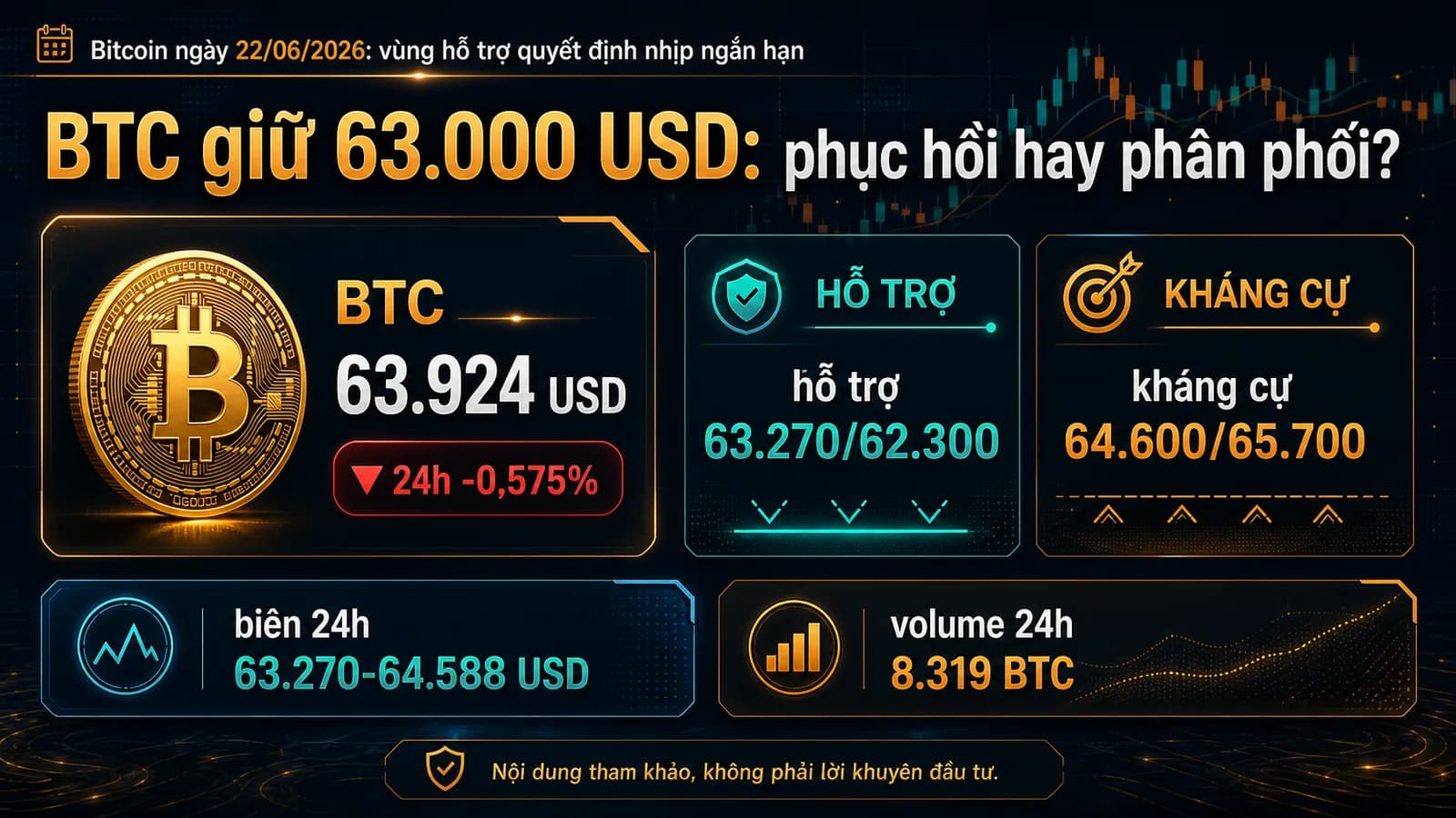 Bitcoin ngày 22/06/2026 vùng hỗ trợ ngắn hạn