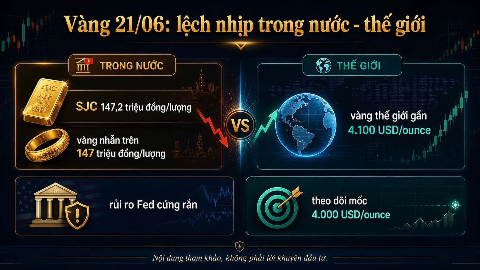 Infographic Vàng ngày 21/06/2026: chênh lệch trong nước nói gì về tâm lý nắm giữ? - Vàng ngày 21/06/2026