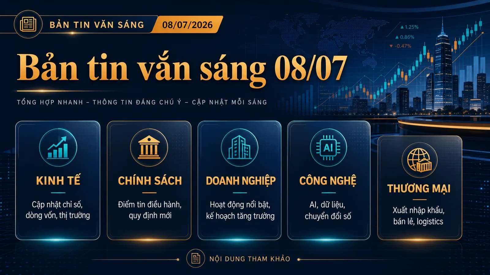 Bản tin vắn sáng 08/07/2026 nổi bật về kinh tế