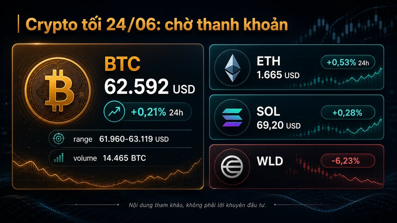 Infographic dữ liệu Crypto tối 24/06/2026 - Crypto tối 24/06/2026