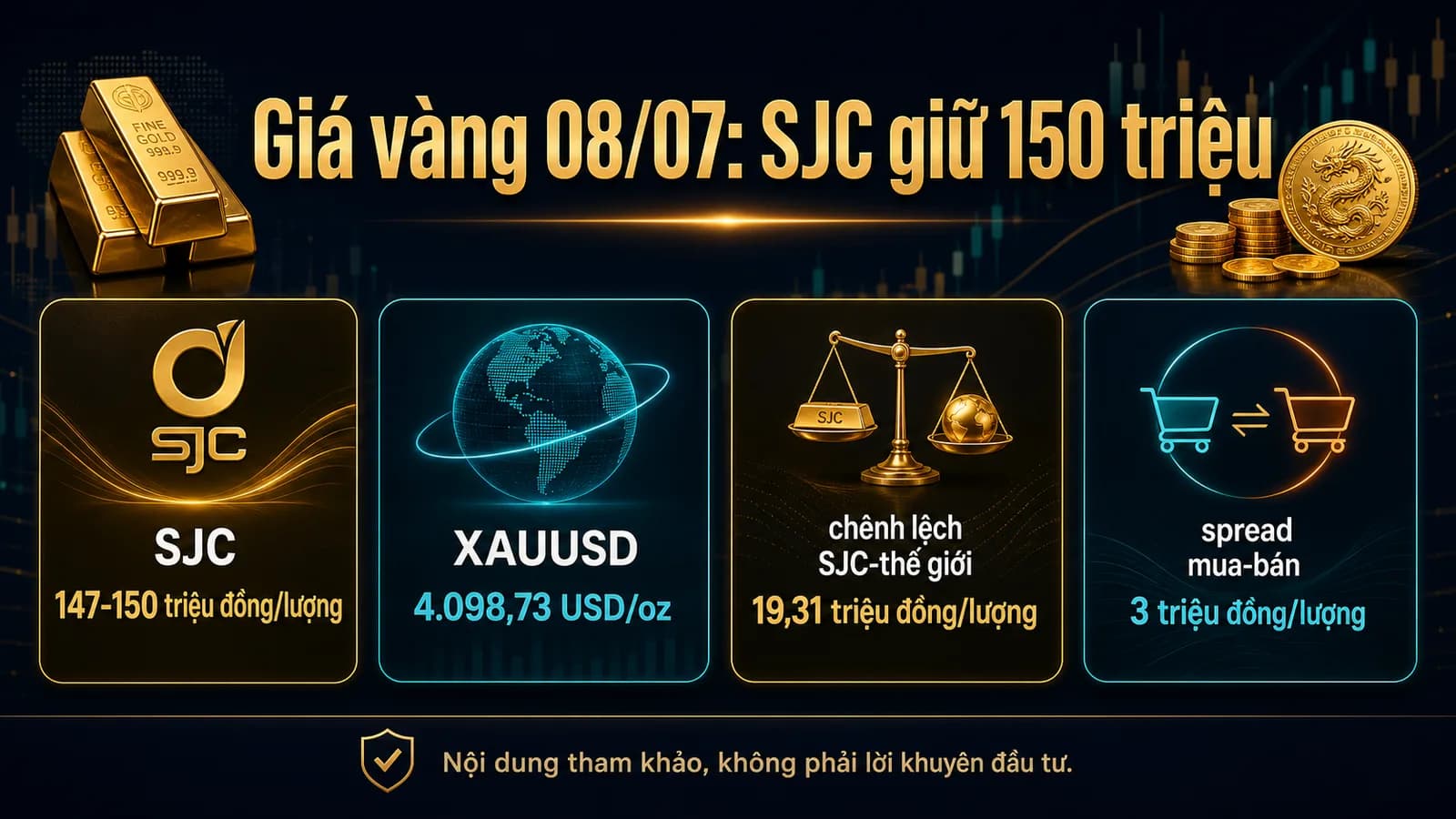 Infographic giá vàng ngày 08/07/2026 - giá vàng ngày 08/07/2026