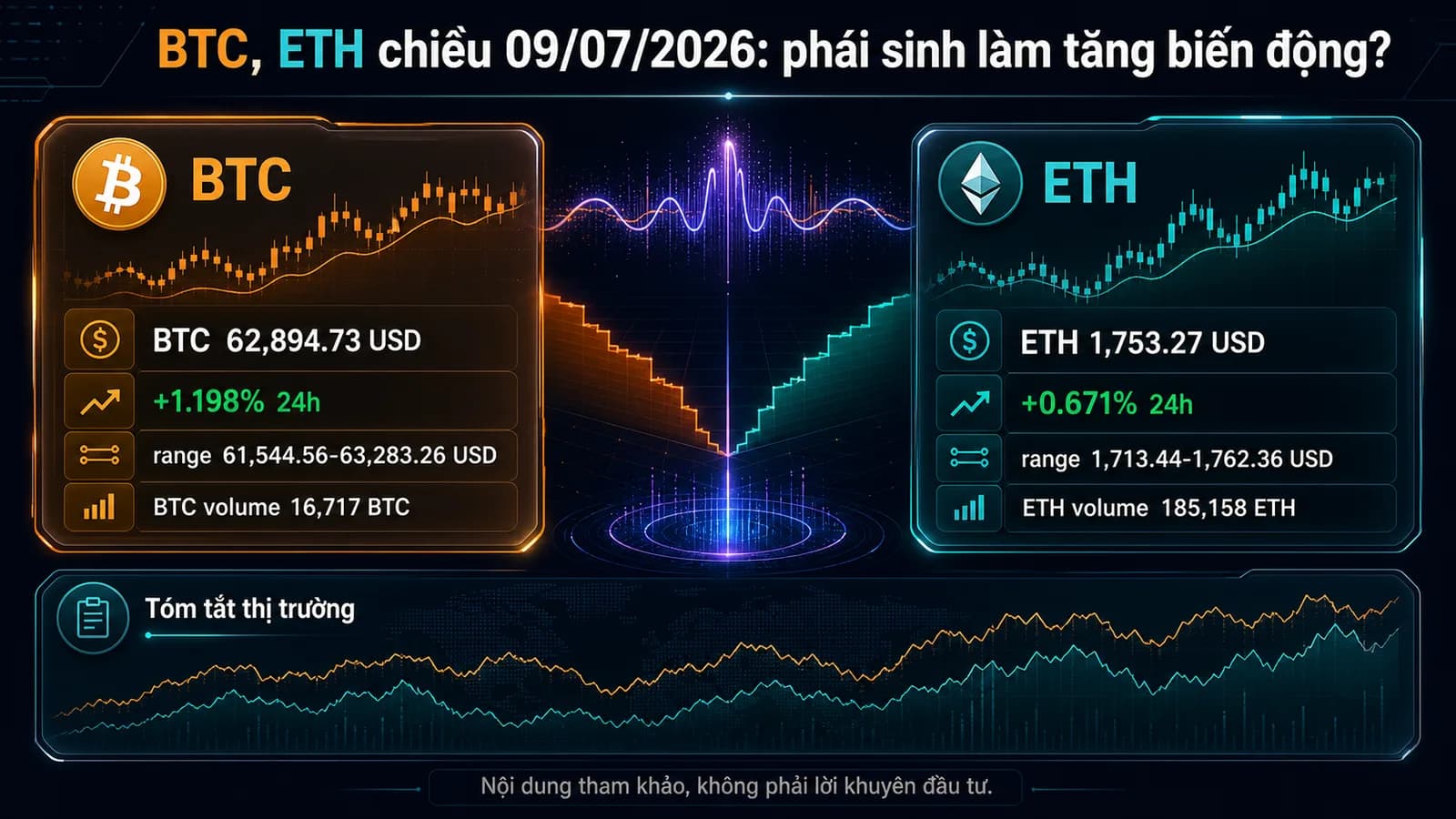BTC, ETH chiều 09/07/2026 phái sinh crypto