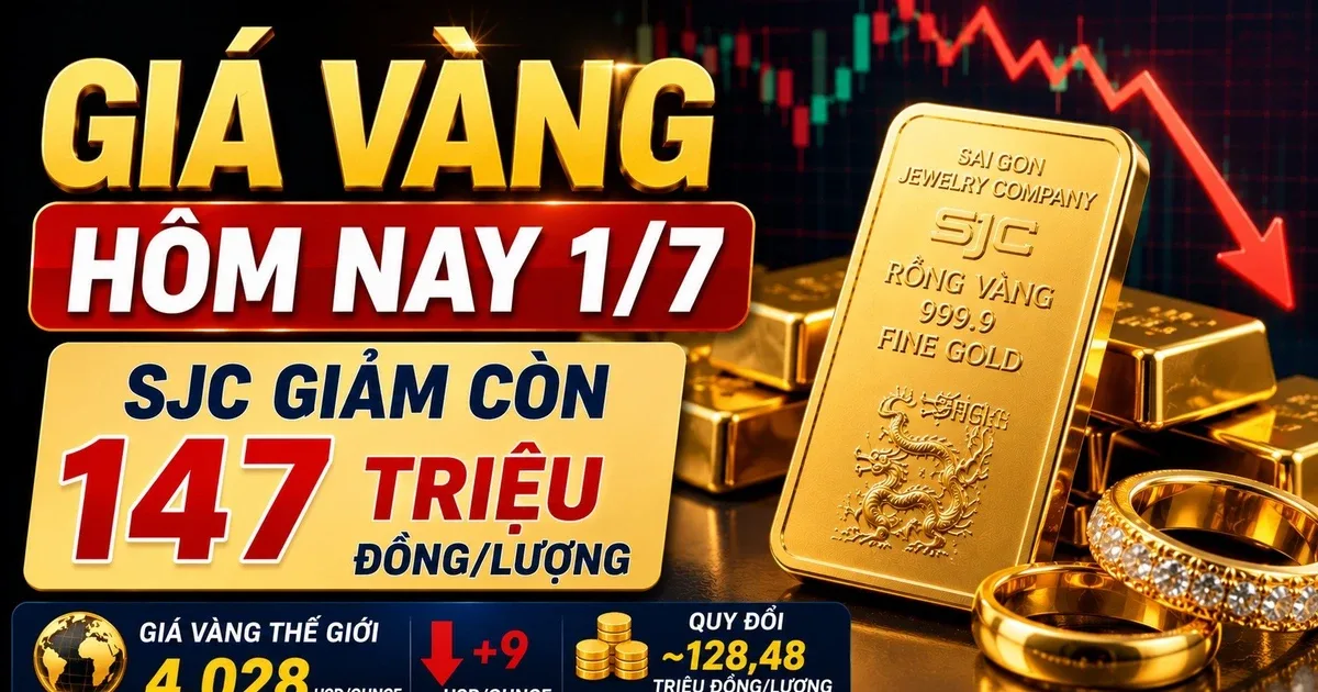 vàng hôm nay 01/07/2026 - vàng SJC và vàng nhẫn trong nước giảm ngày 01/07/2026