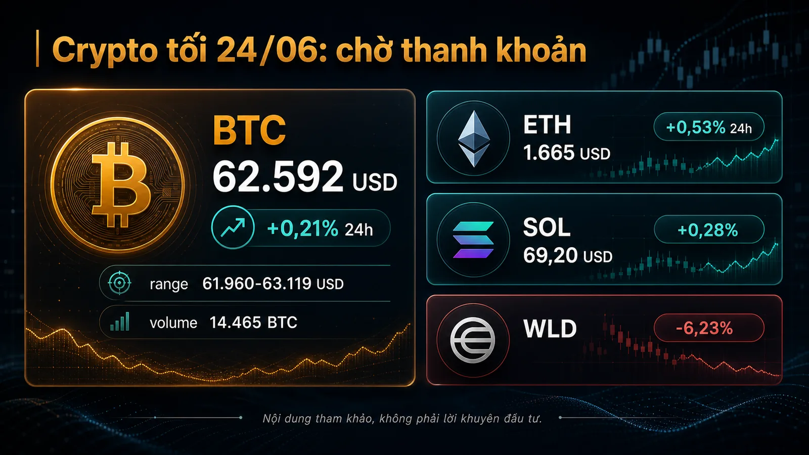Infographic dữ liệu Crypto tối 24/06/2026 - Crypto tối 24/06/2026