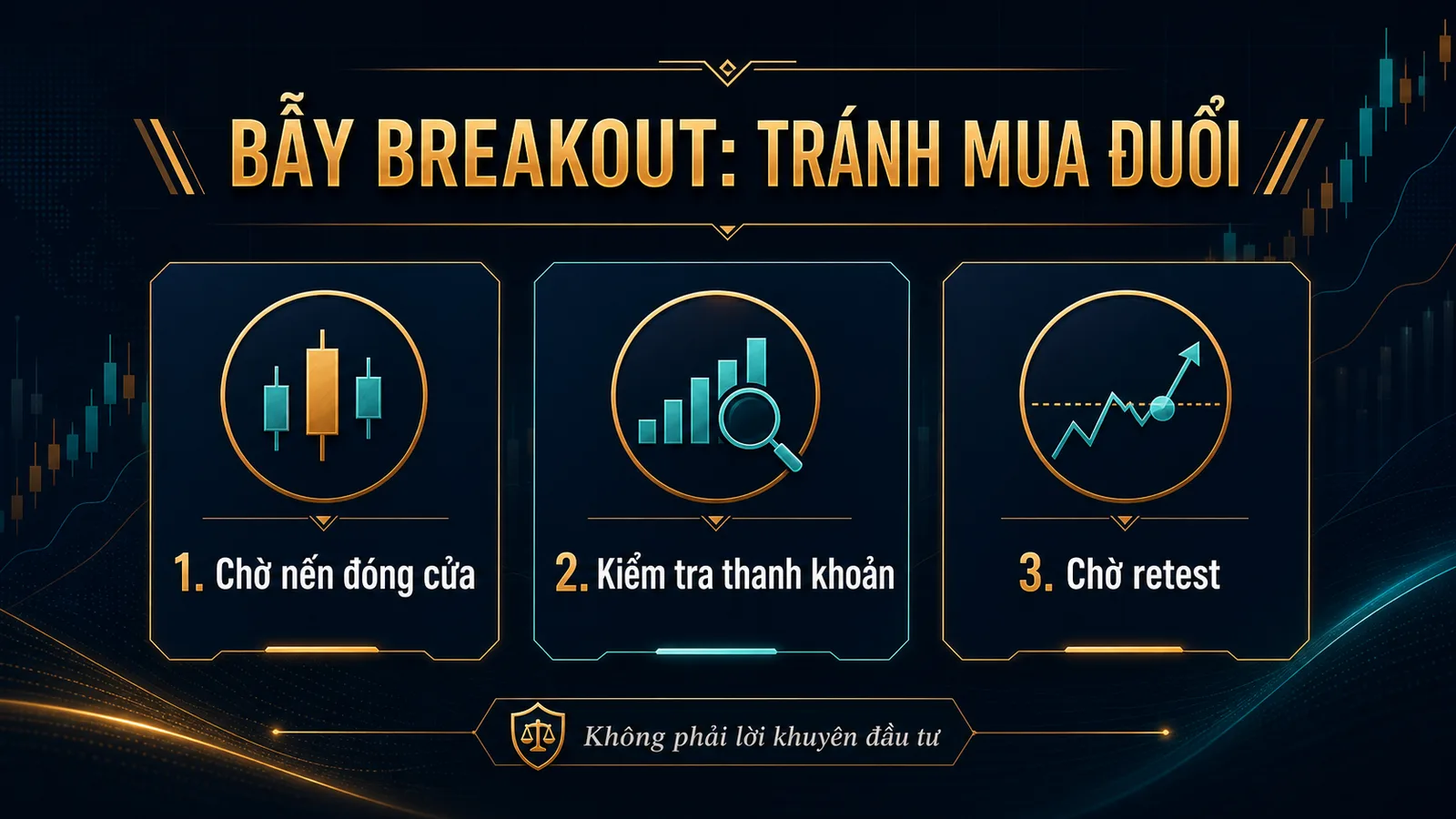 kháng cự giả checklist chờ nến đóng cửa, thanh khoản và retest