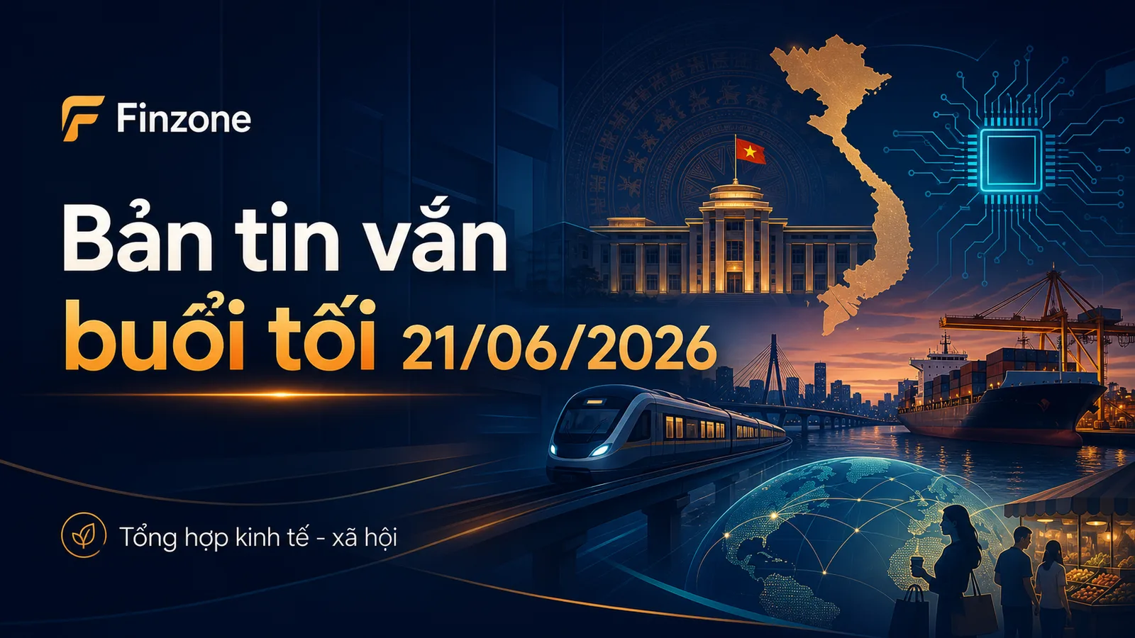 bản tin vắn buổi tối 21/06/2026 tổng hợp kinh tế xã hội cuối ngày