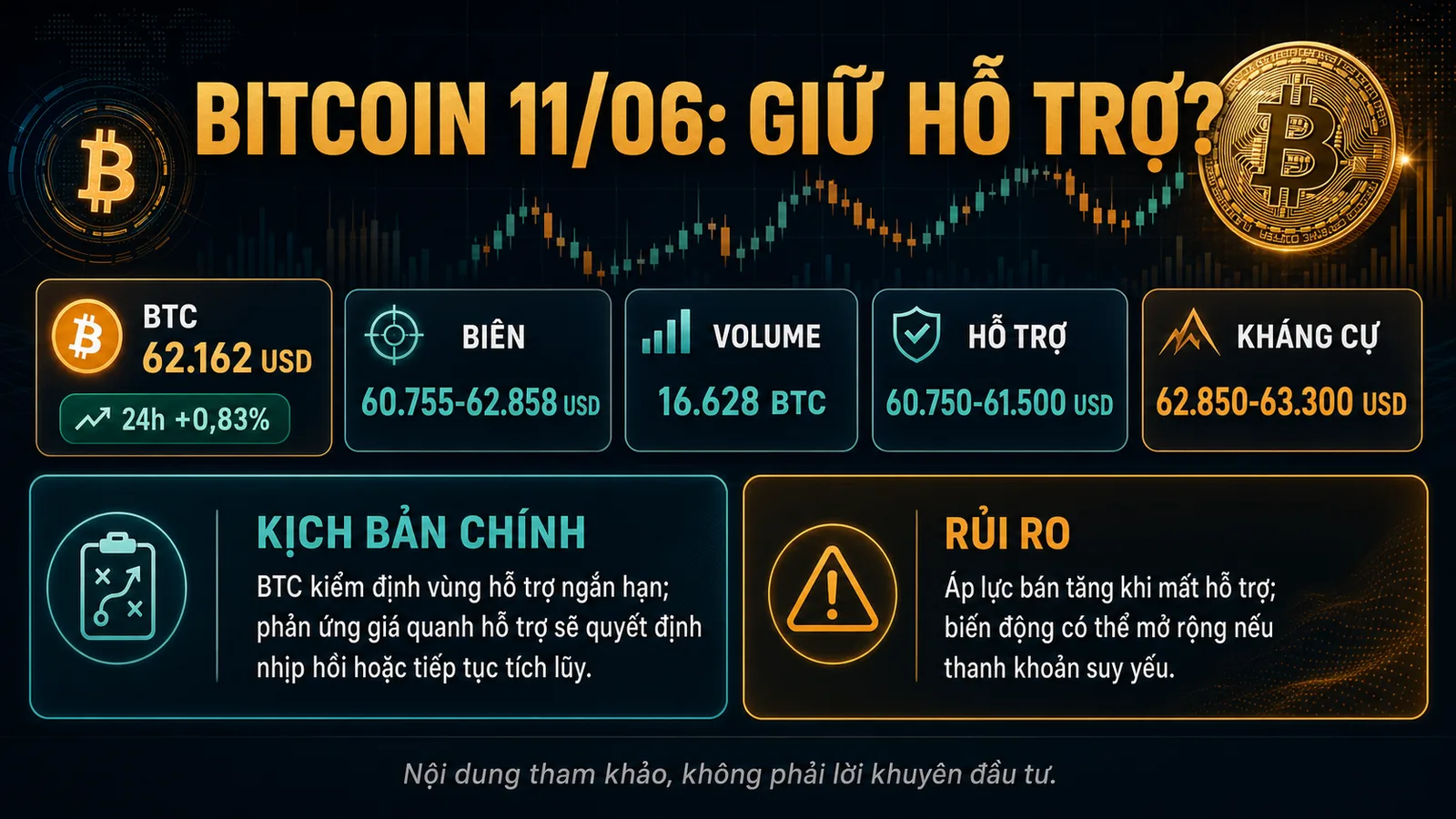 Infographic Bitcoin ngày 11/06/2026 với hỗ trợ và kháng cự BTC