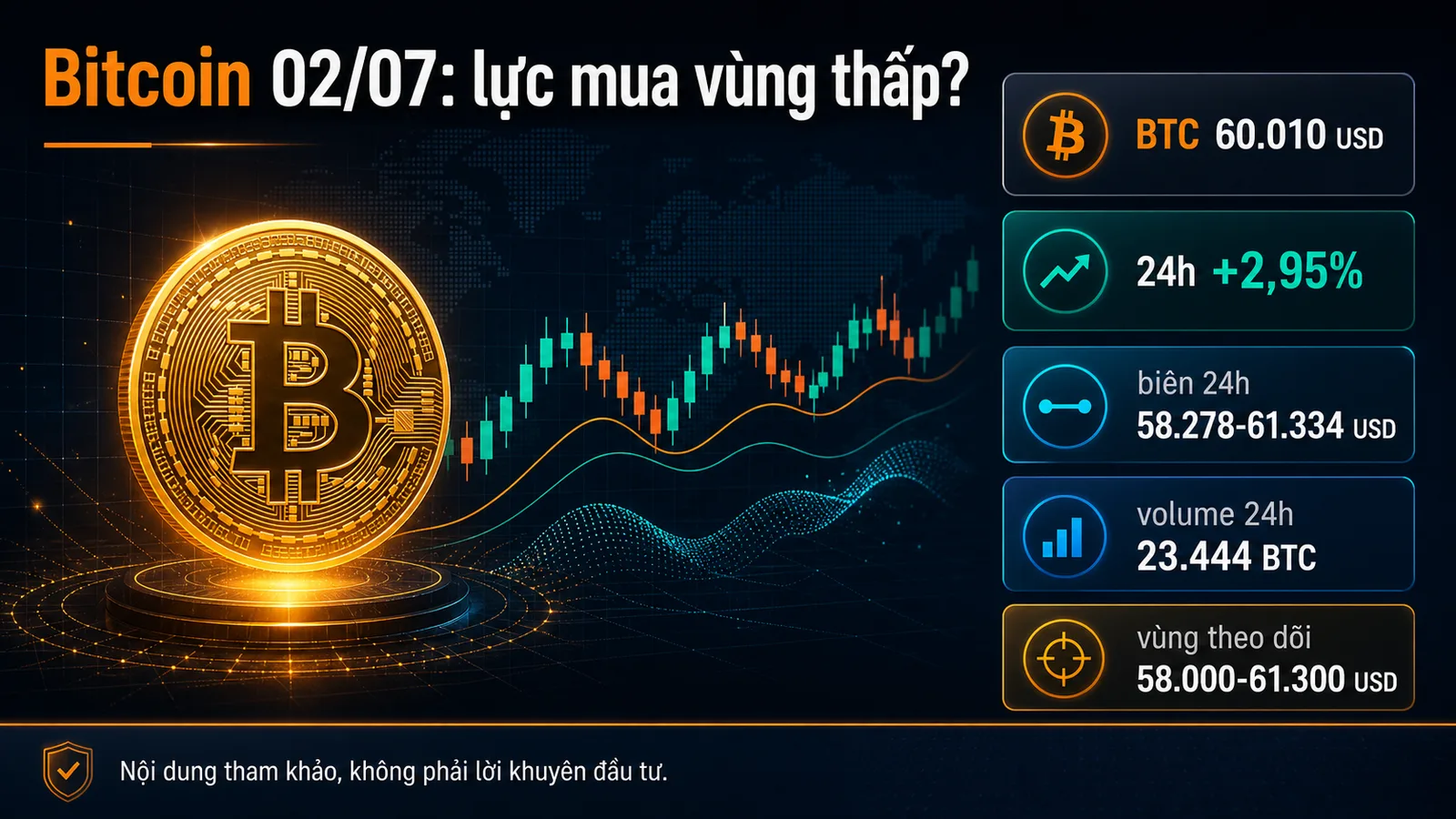 Infographic Bitcoin ngày 02/07/2026 lực mua vùng thấp và vùng theo dõi