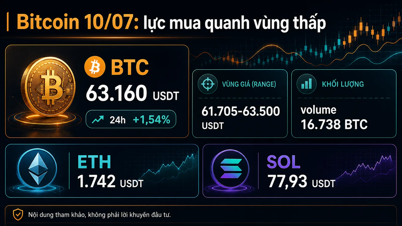 Bitcoin ngày 10/07/2026 infographic vùng giá và khối lượng BTC